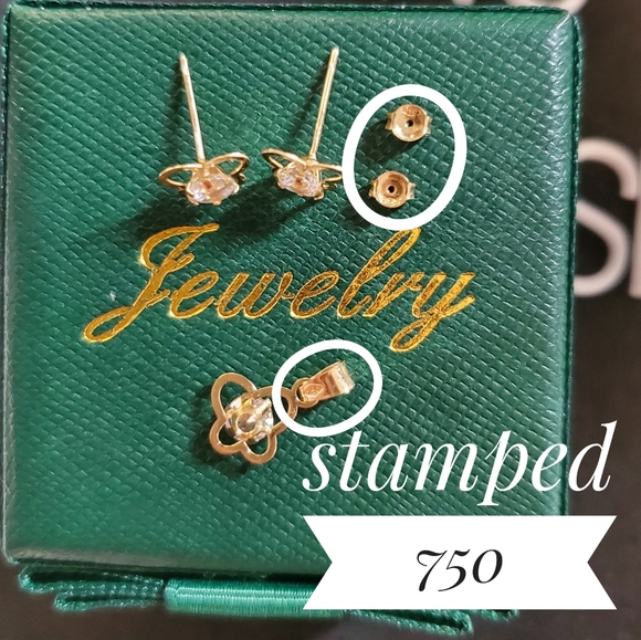 18K Real Saudi Gold Butterfly Earring and Pendant - Picture 2 of 2